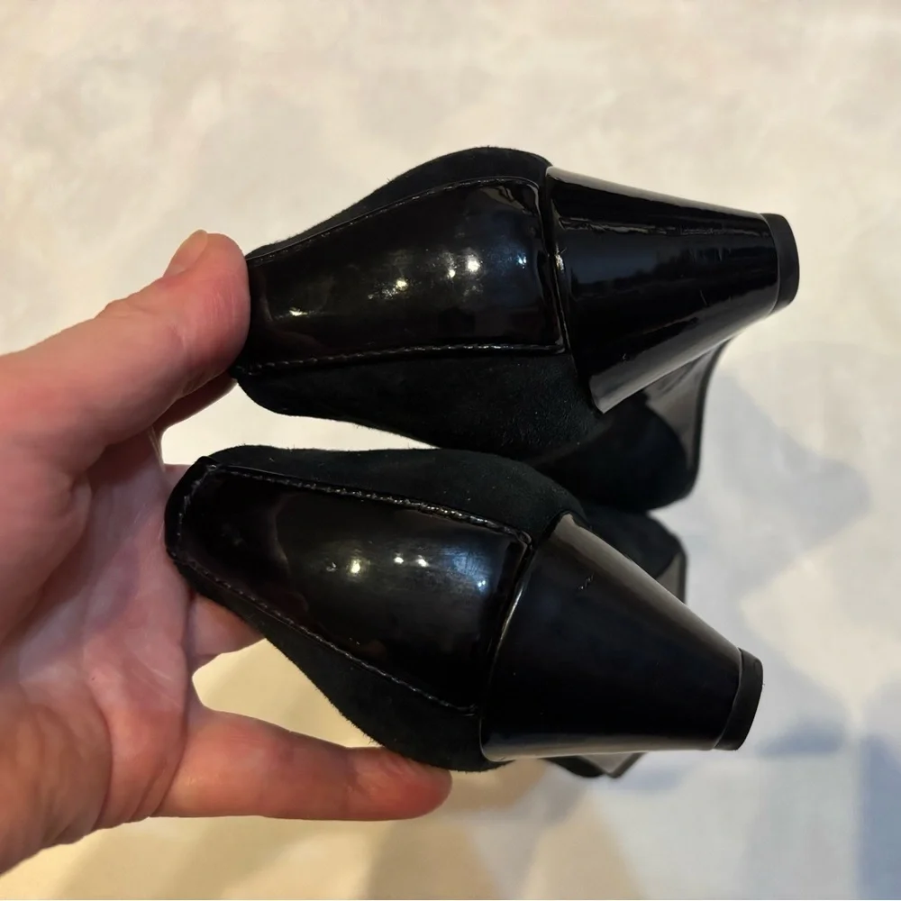 Giani Bernini Black Suede Wedge Pumps Memory Foam 8.5W